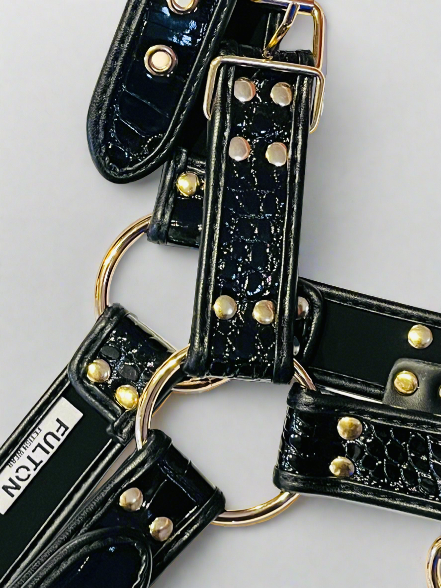 Onyx Noir Luxe Men’s Crocodile Bulldog Harness