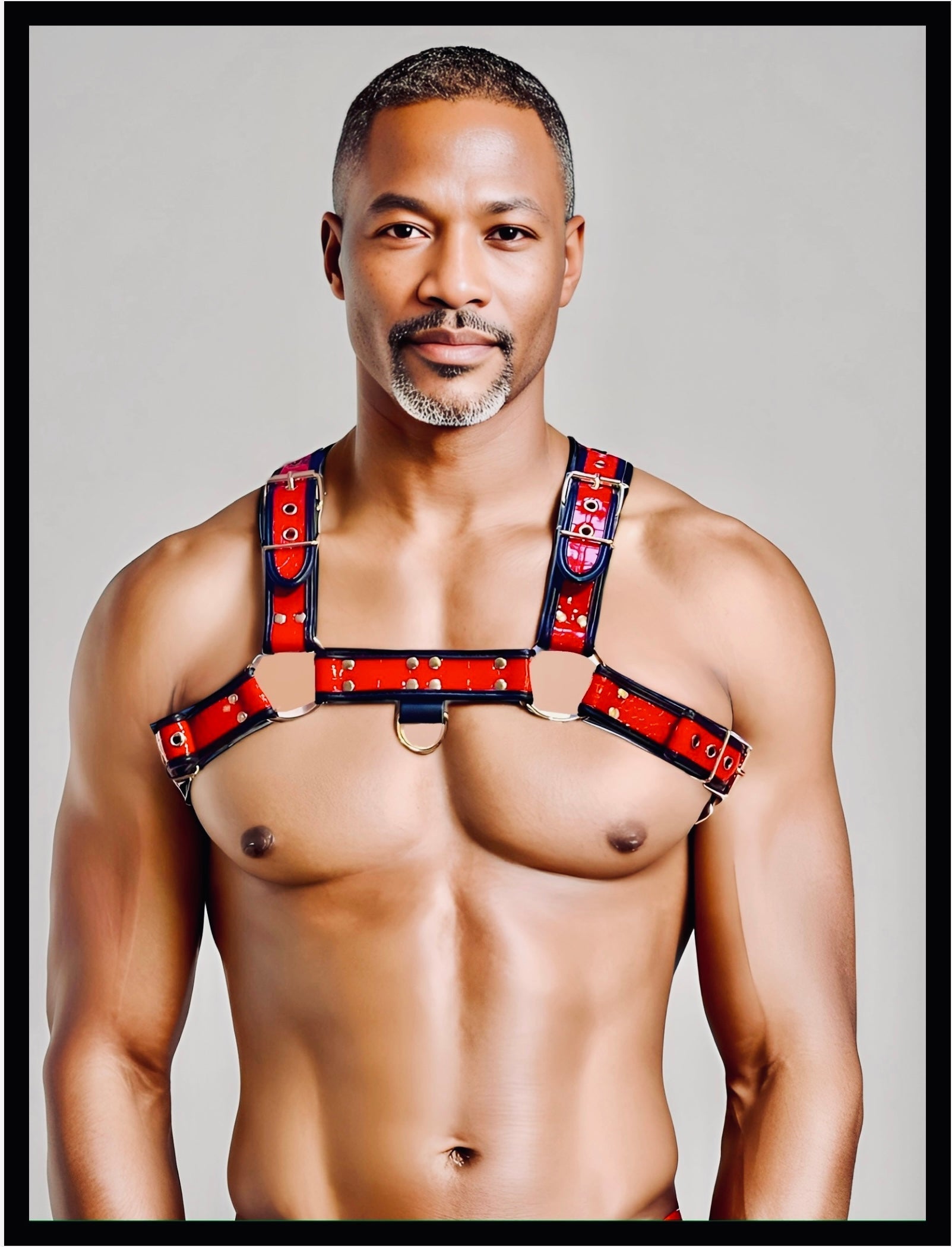 Crimson Inferno Crocodile Bulldog Men's Chest Harness