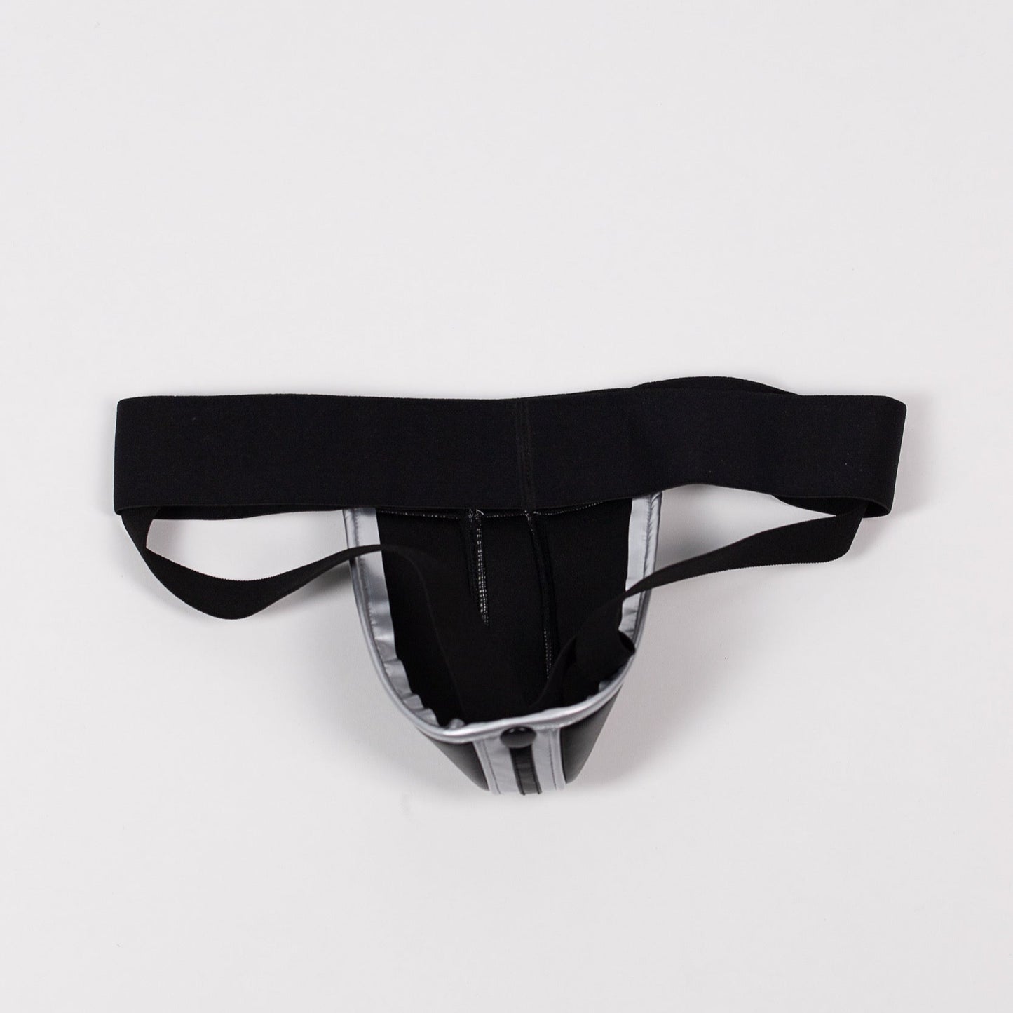 The Midnight Chrome Rebel Jockstrap in sleek chrome finish - back view - Fulton Fetish Wear"