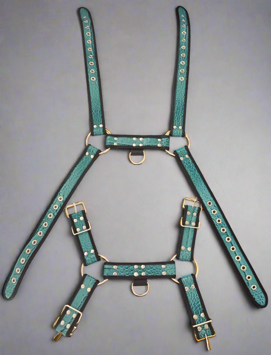 Aqua Luxe Crocodile Bulldog Harness