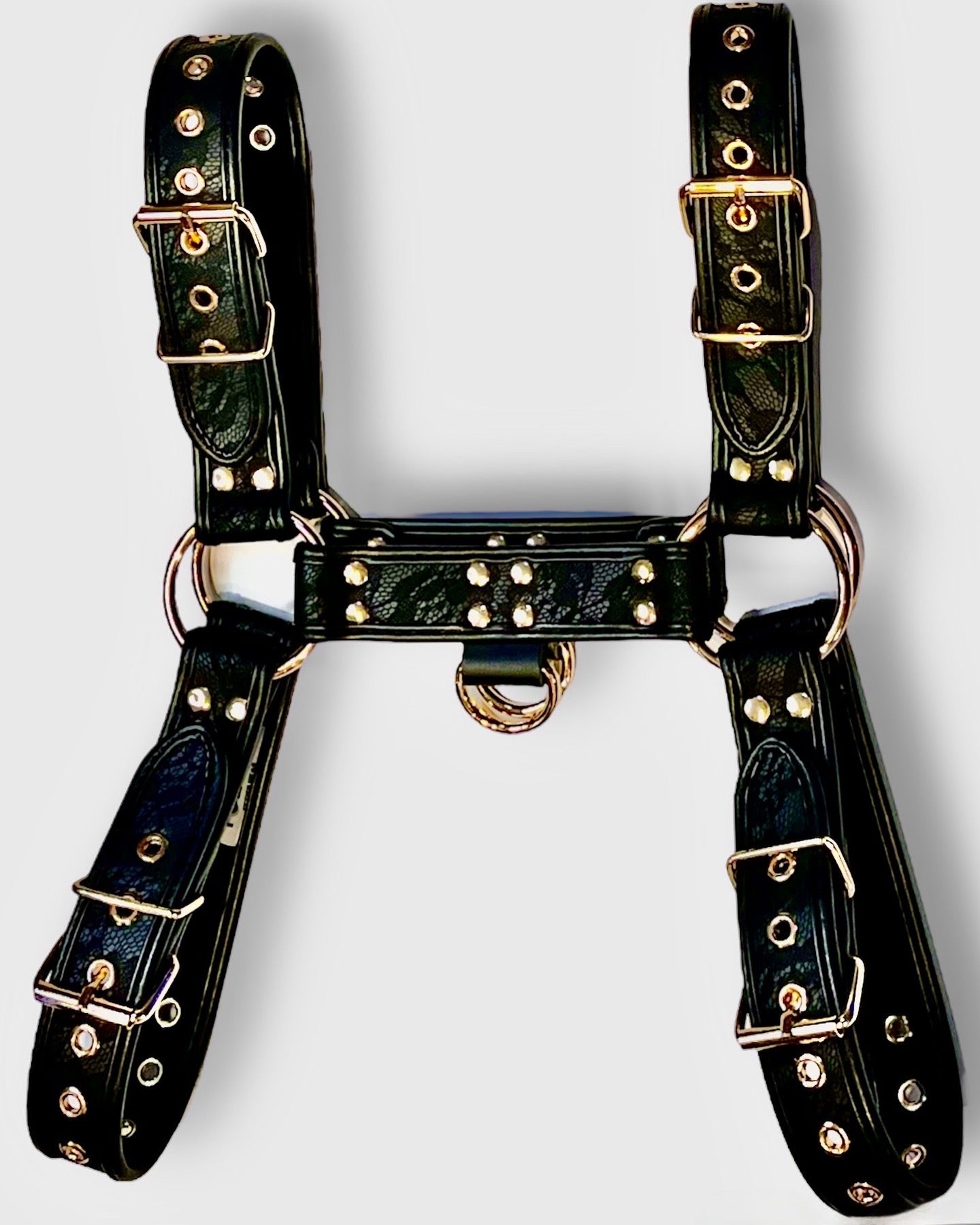 Mischievous Lace Leather Bulldog Harness